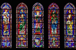 Chartres south transept lancet windows